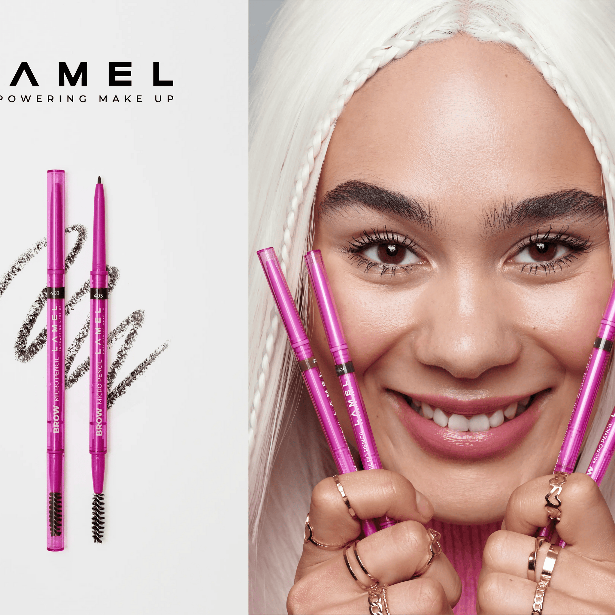 Applying pencil to eyebrows of specialists.