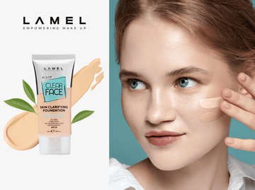 Beautiful girl with smooth makeup without pilling.