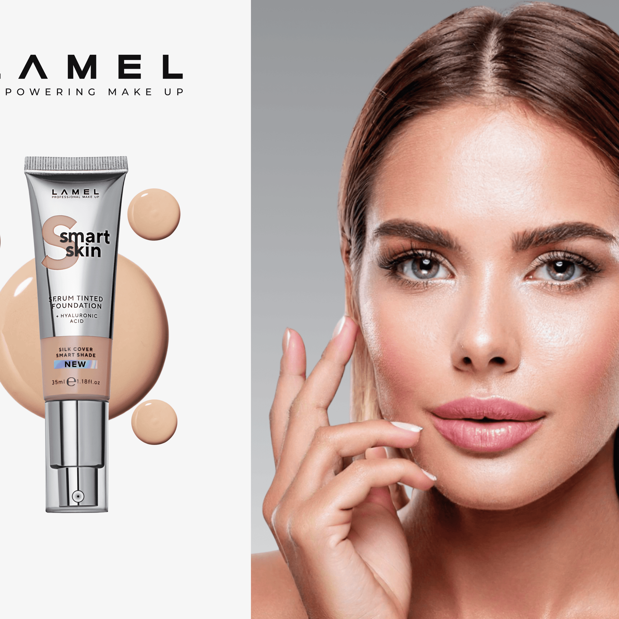 A girl applies skin care products to her skin before creating high-quality makeup.