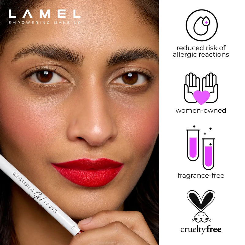 LAMEL Long Lasting Gel Lip Liner shade Ruby red 411 gallery image 4